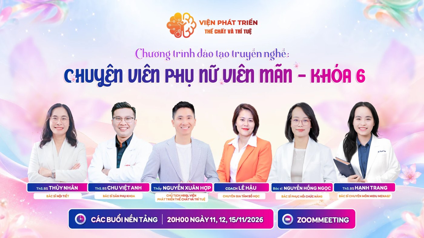 Poster chương trình đào tạo Chuyên viên Phụ nữ Viên mãn khóa 6