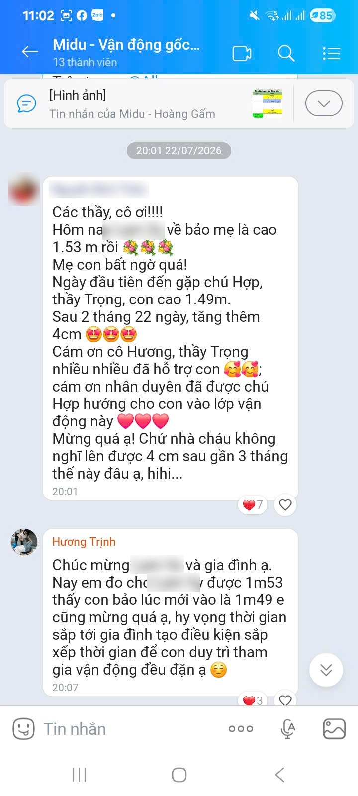 Tin nhắn phụ huynh chia sẻ niềm vui sau gần 3 tháng con tập